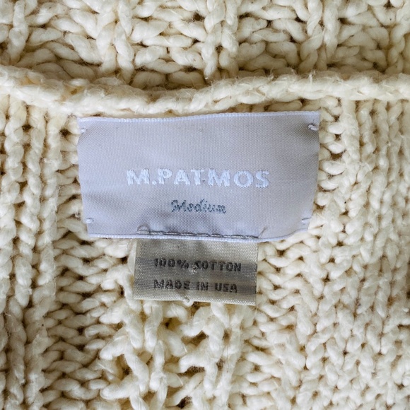 M.PATMOS Open Front Cotton Patch Pocket Sweater, M. - Picture 3 of 4